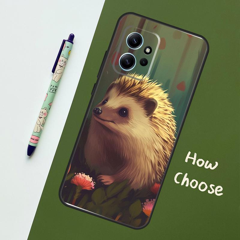 Cute Little Hedgehog Case For Xiaomi Redmi Note 14 10 11 12 13 15 Pro Plus Cover For Redmi 15 15C 14C 12C 10C 13C