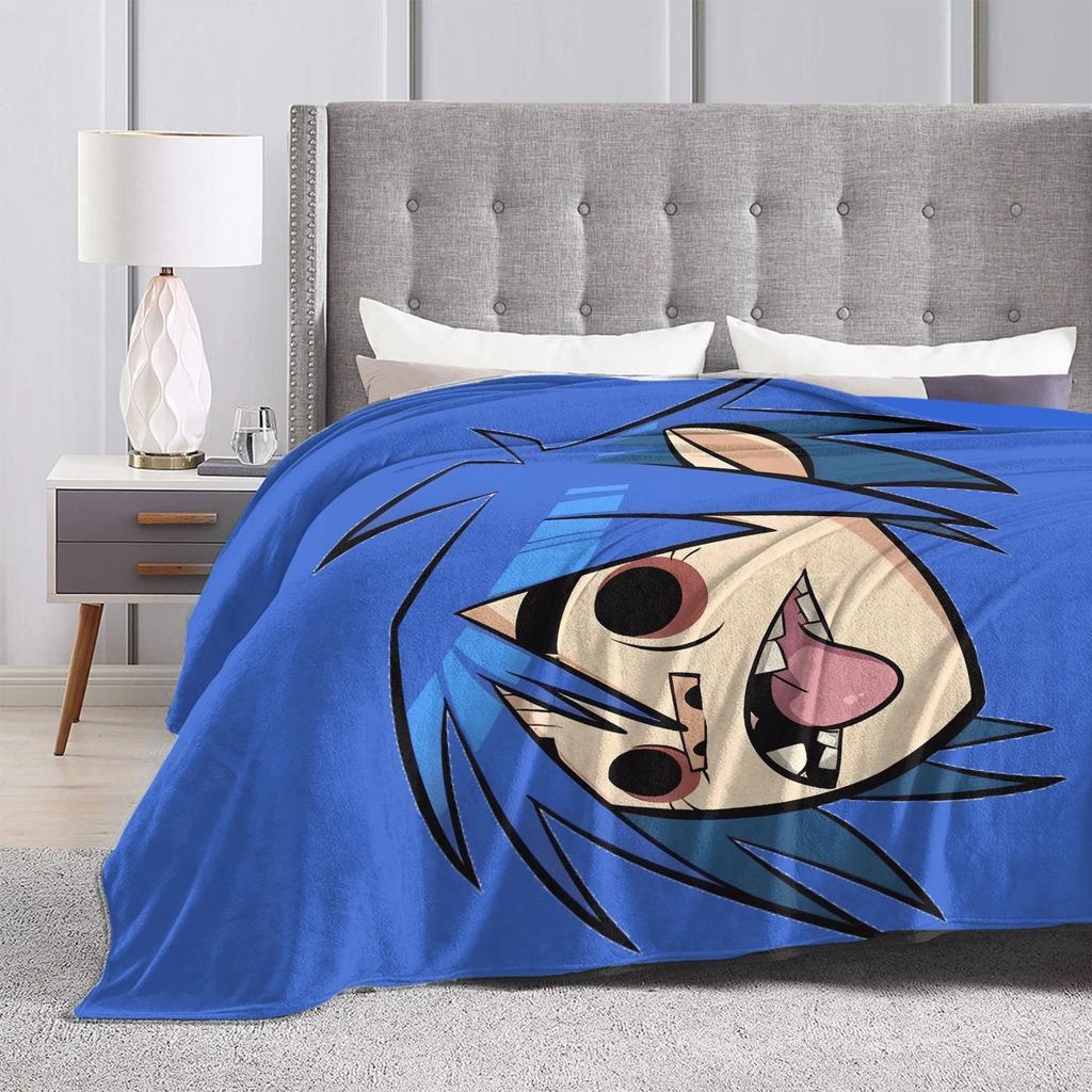 Gorillazs Punk Rock Blanket Super Warm Aesthetic Plush Throw Blanket For Couch Chair Sofa Bed Travel Flannel Bedspread Bed Cover