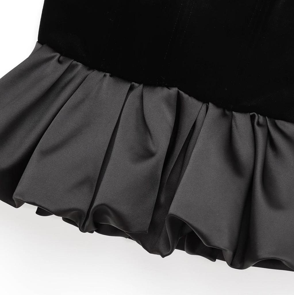 Zimní sametový top bez ramínek se srdíčkovým výstřihem pro ženy