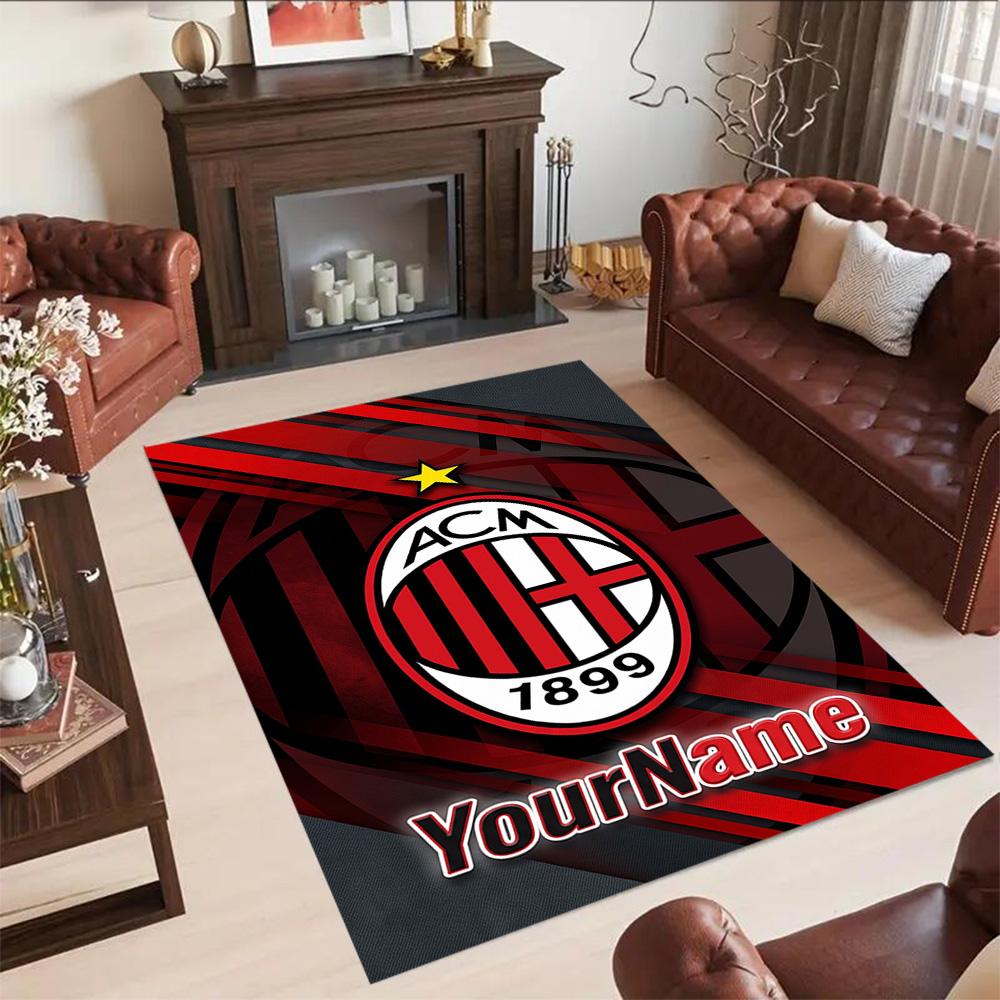 Ac Milan Customized Name Area Rug Suitable for Balcony Entryway Outdoor Dormitory Antislip Carpet Office home decor Spiritual Gift