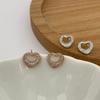 Exquisite Rose Gold Zircon Heart Stud Earrings - Elegant, Versatile Fashion Jewelry