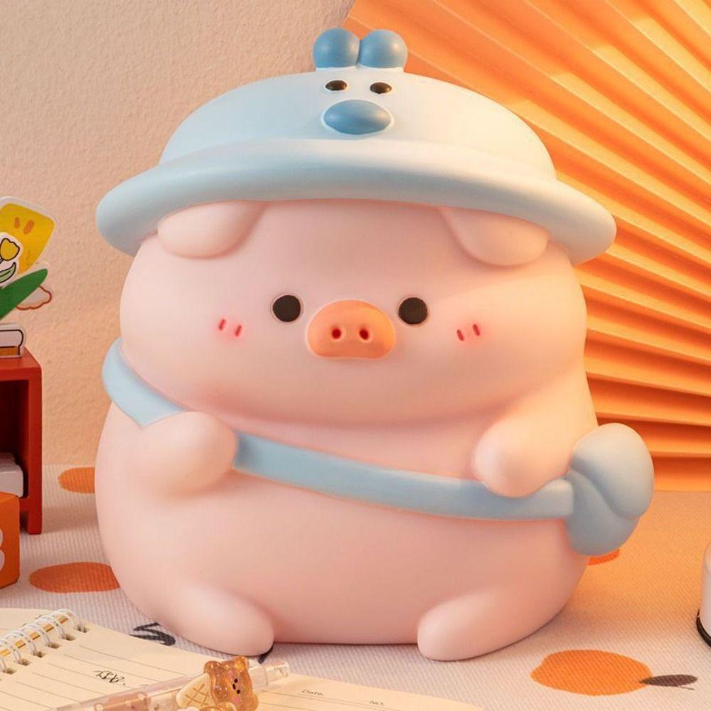 Große Kapazität Cartoon Schwein Geldkasse Vinyl Spardose Niedliches Sparschwein Heimdekoration