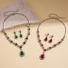 Two-piece Set, Retro Style Diamond-encrusted Water Drop Pendant, Sweater Chain, Court Style Exquisite Necklace.