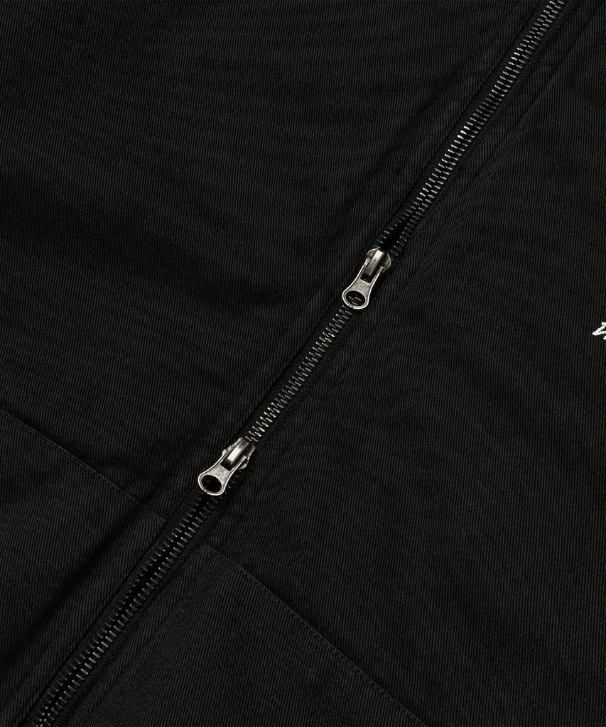 Brownbreath Bb Twill Washed Hood Zip Up - Black