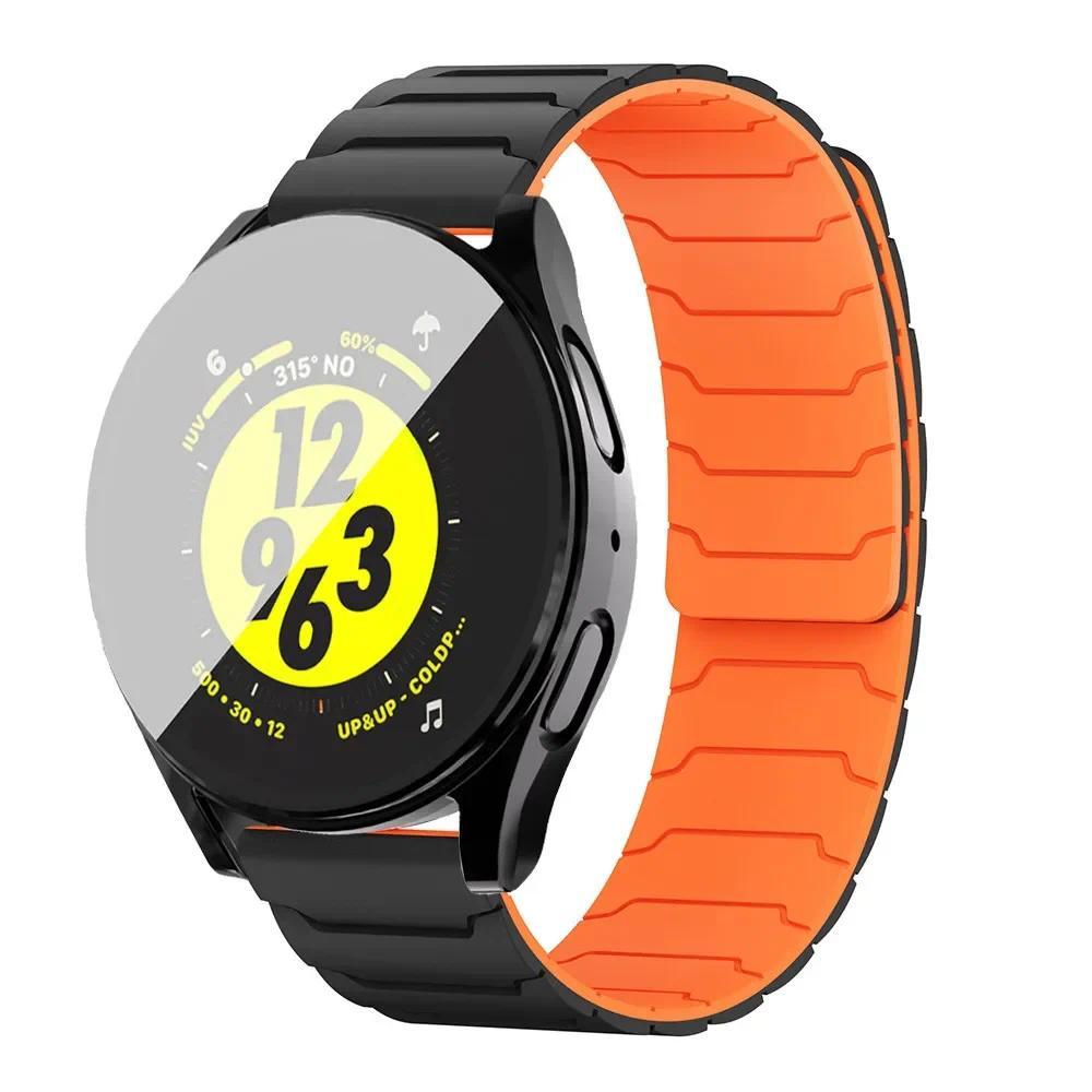 Full TPU Case+Strap for Samsung Galaxy Watch 7 6 5 4 40mm 44mm Magnetic Silicone Strap+Protector Cover for Galaxy Watchband