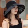 Spring Summer Hat For Women Big Wide Brim Women Bucket Hat Solid Color Foldable Uv Protection Outdoor Beach Panama Cap Sun Hats