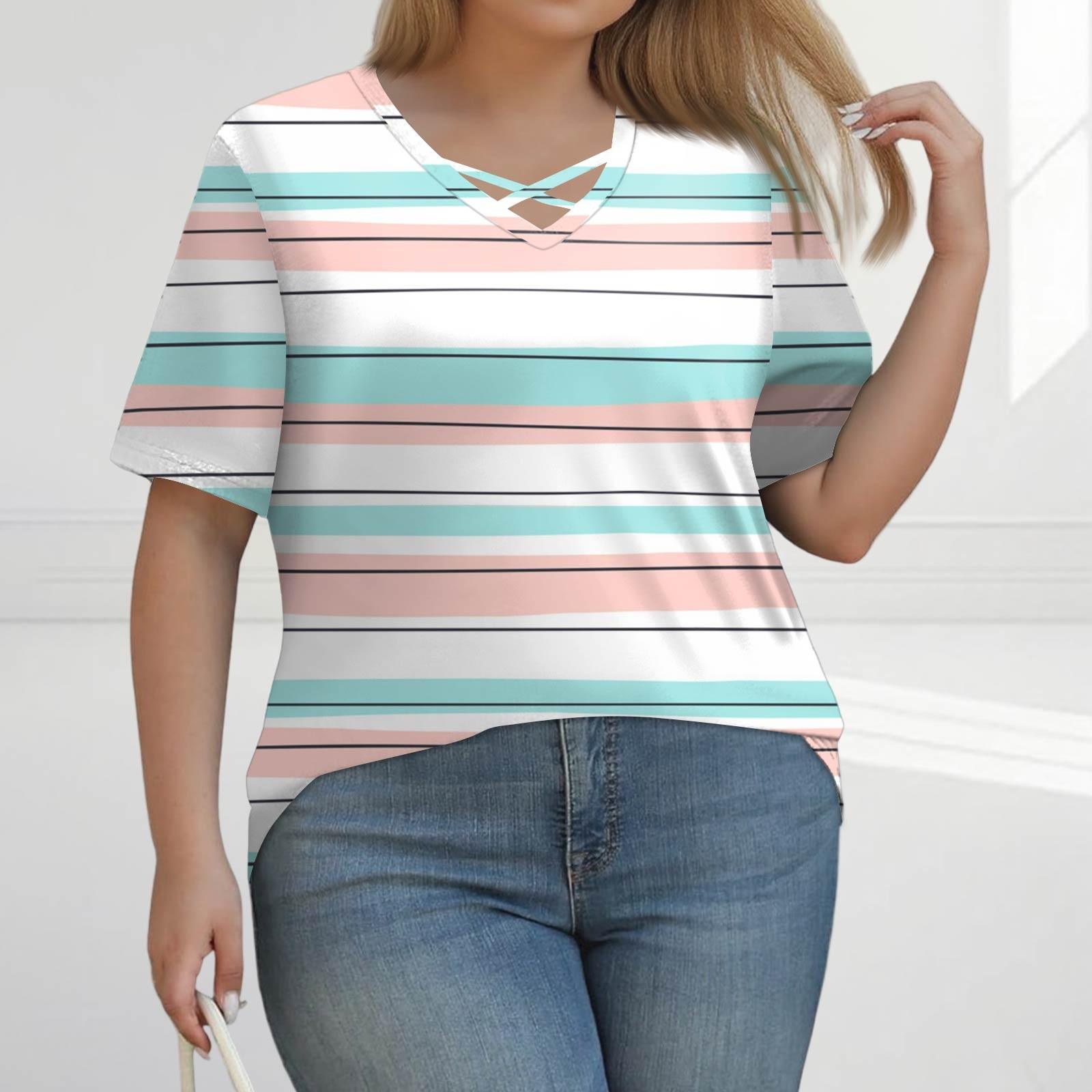 

Женская модная повседневная футболка с винтажным принтом и V-образным вырезом, коротким рукавом, большого размера XXL