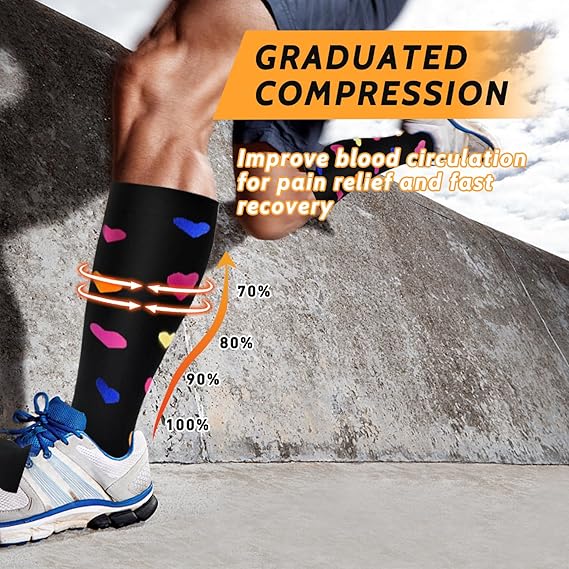 1Pair Extended Size Range 2Xl-7Xl Novel Tight Support Hosiery Unisex Wide Cut Calf Area Knee Cap Length Fit Compression Lower Limb Wear Support For