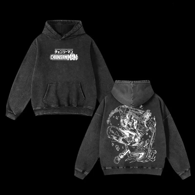 

Денджи Почита Графическое Худи Человек-бензопила Аниме Уличная одежда Мужчины Женщины Оверсайз Толстовки Выстиранный Хлопок Пуловер Винтажная Толстовка XXL чёрный