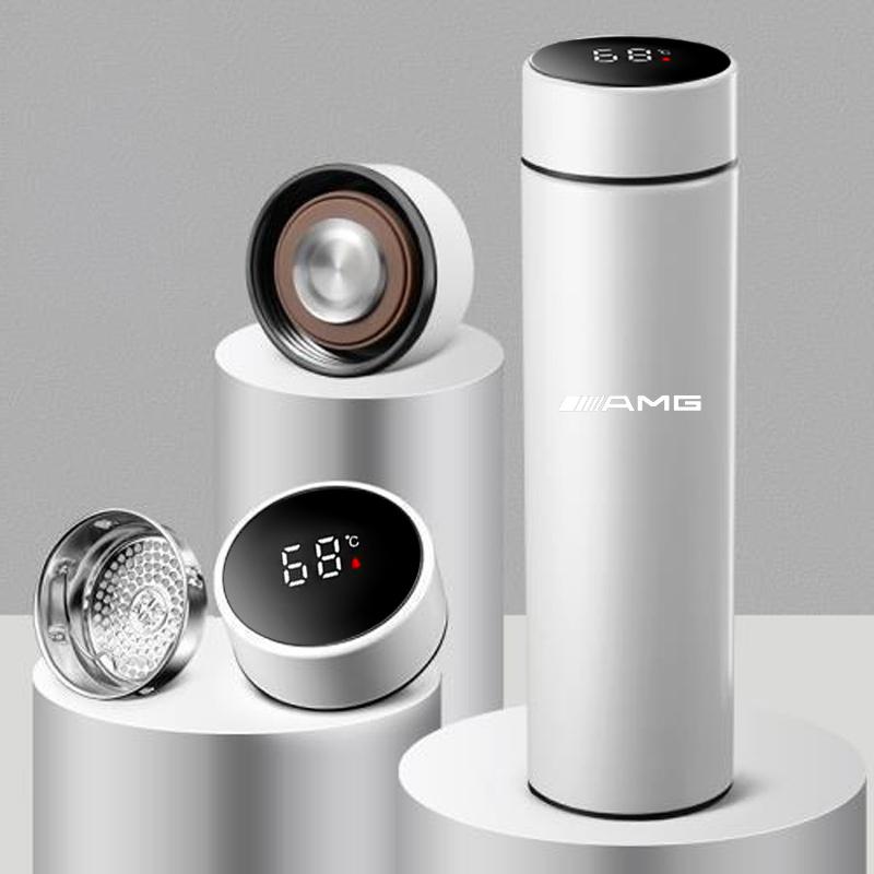 500ml Smart Thermo Mug Filter Coffee Drink Flask Temperature Display For Mercedes Benz AMG W203 W206 W205 W211 W212 W210 W108 FF75