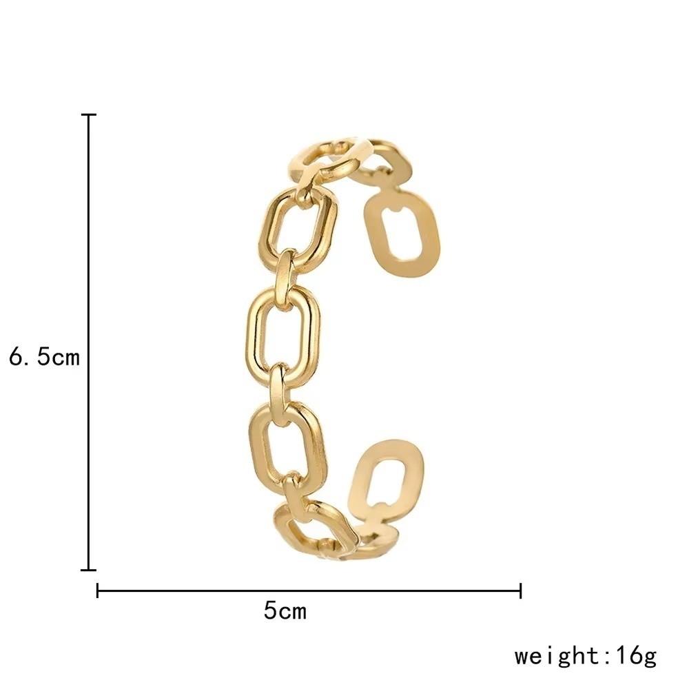 Gold Color Square Link Bracelet Hollow Out Women Bangle Open Cuff Bracelet  Wedding Jewelry Gift