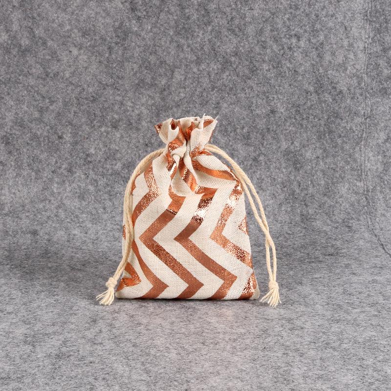 

50 Pcs/lot Cotton Linen Pouches Festival Gift Drawstring Bag Bronzing Love Jewelry Organizer Travel Sundry Pockets Storage Bag 10x14cm