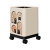 Retro Style High-End Trash Can with Wheels - Large Capacity for Living Room & Bathroom