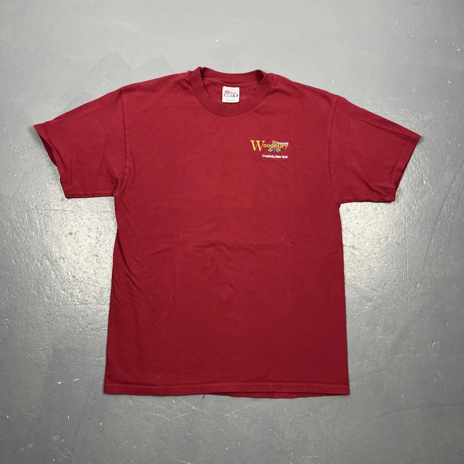 Винтажная футболка Woodbury Vineyards 90-х годов Размер L Бордовая Фредония NY VTG Повседневная 4XL