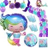Birthday Party Set Mermaids Party Tableware Paper Cups Plate Latex Balloons Baby Shower Party Decor Kids Favors Party Supply