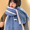 Autumn and Winter New Color Matching Scarf Women's Soft Waxy Versatile Sweet Cold Neck Protection Thickened Warm Student Scarf Simple