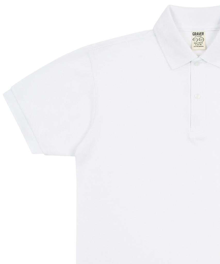 GRAVER [Unisex] Bear Embroidered Pique Short Sleeve T-Shirt_White