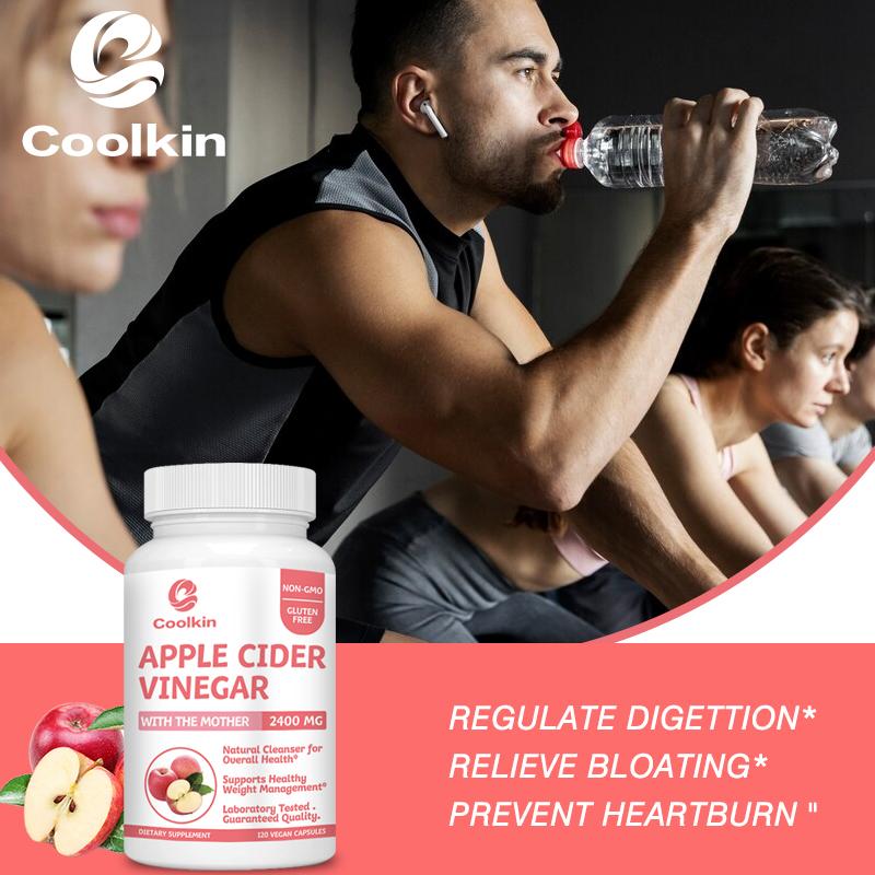 Coolkin Apple Cider Vinegar Capsules, 2400mg, Vegetarian, Dietary Supplement, Suitable for Both Men and Women