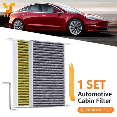 Yitong 1Set Car Cabin Air Filter Fit For Tesla Model 3 (2017-2026) Model Y (2020-2026) Premium Activated Carbon Cabin Air Filter
