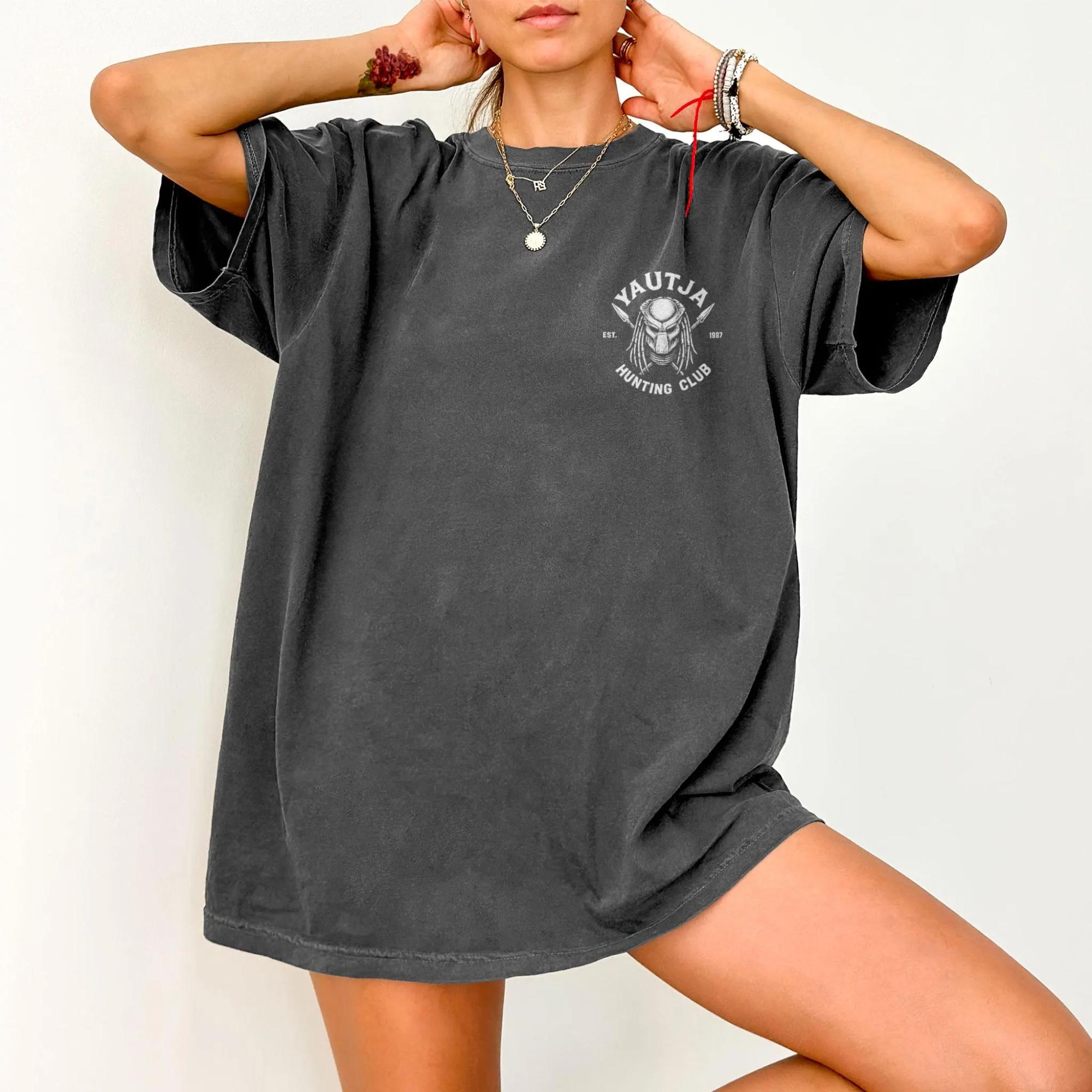 

Yautja Hunting Club Printed Womens Tshirt for Spring and Summer Fashion Trend Pure Cotton Top Neutral Short Sleeved Tshirt S