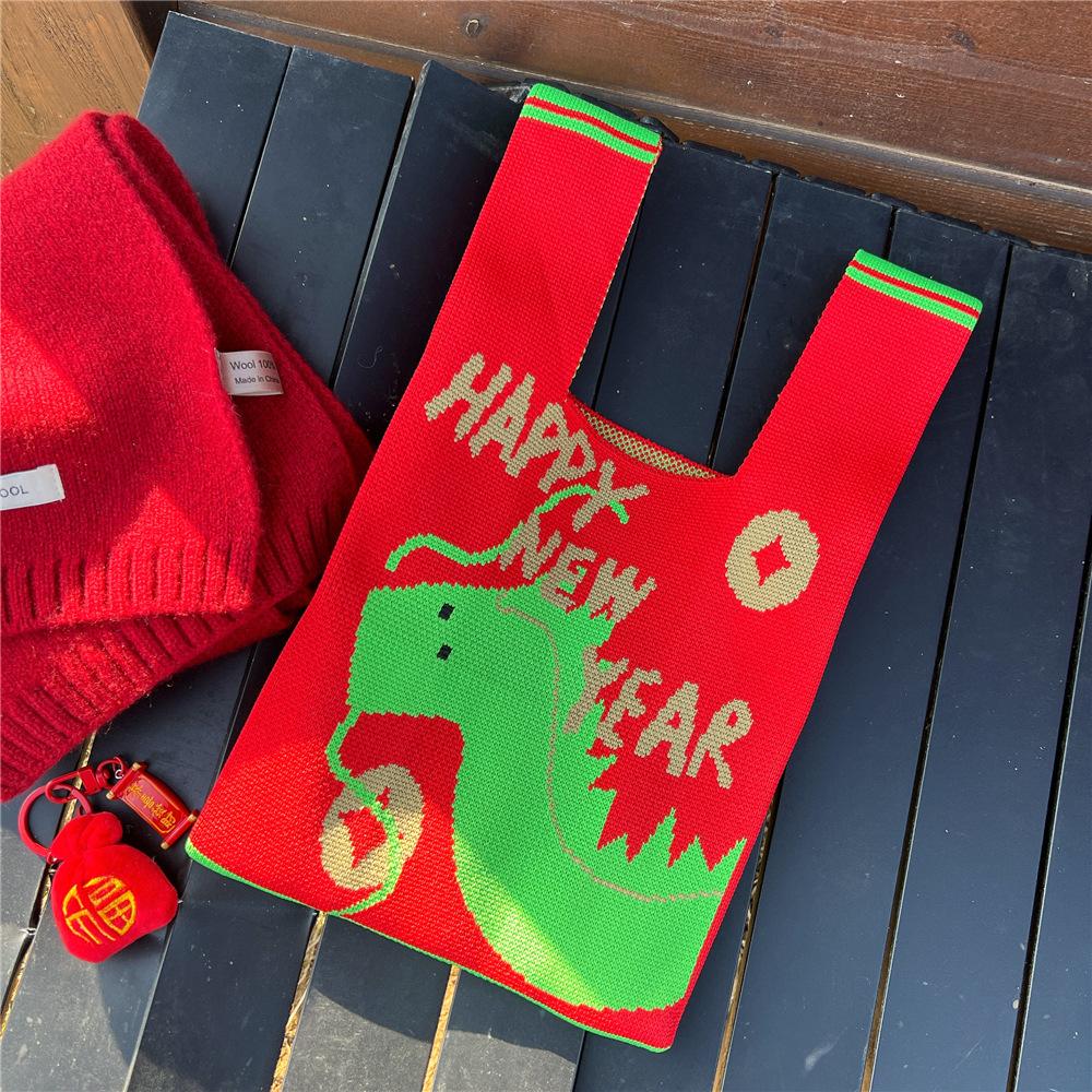 Knitted Mobile Phone Bag For Women In Spring And Autumn Cute Cartoon Versatile One Shoulder Diagonal Cross Bag Travel Coin Purse Small Handbag