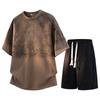 Summer short-sleeved men's sports suit plus size men's two-piece set