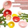 4Pcs Flower Measuring Spoons Set, Ceramic Nesting Measuring Cups with Stand, Cute Kitchen Baking Tool for Coffee Tea, Gift for Bakers