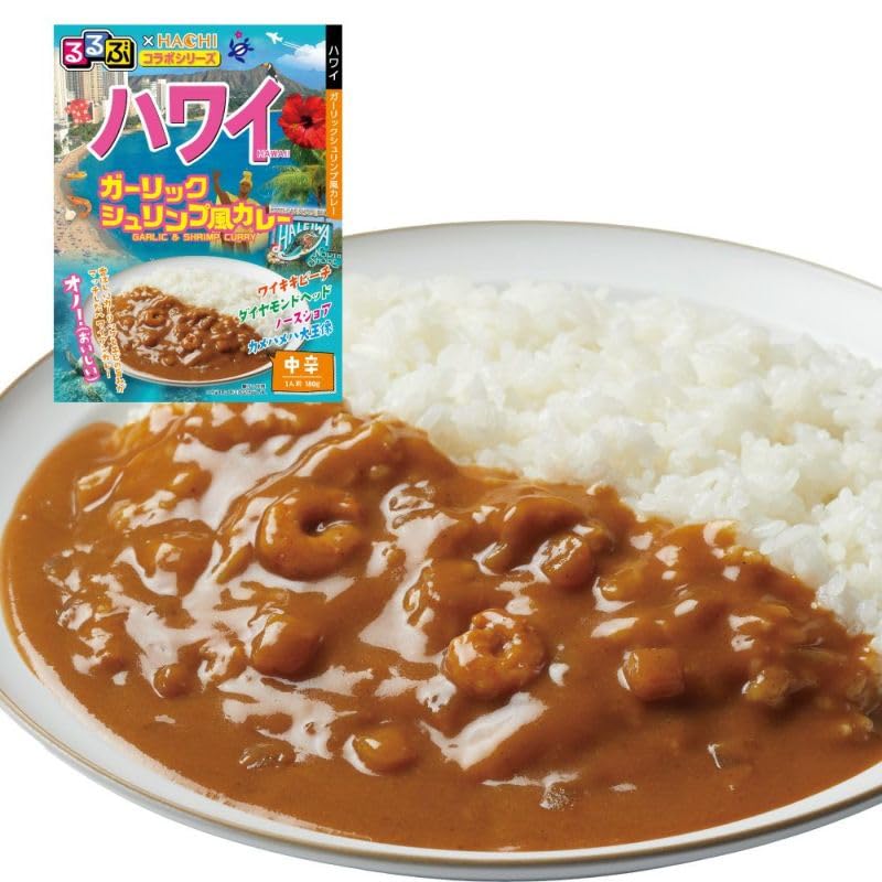 Hachi Foods Rurubu Kollaboration Hawaiianisches Knoblauch-Garnelen-Curry 180g x 5 Packungen
