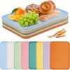 8 Pcs Large Wheat Straw Tray Set, 15" X 10.6" Fast Food Serving Tray, Unbreakable Lightweight Dinner Dishes, Plastic Art Trays Activity Tray Crafts