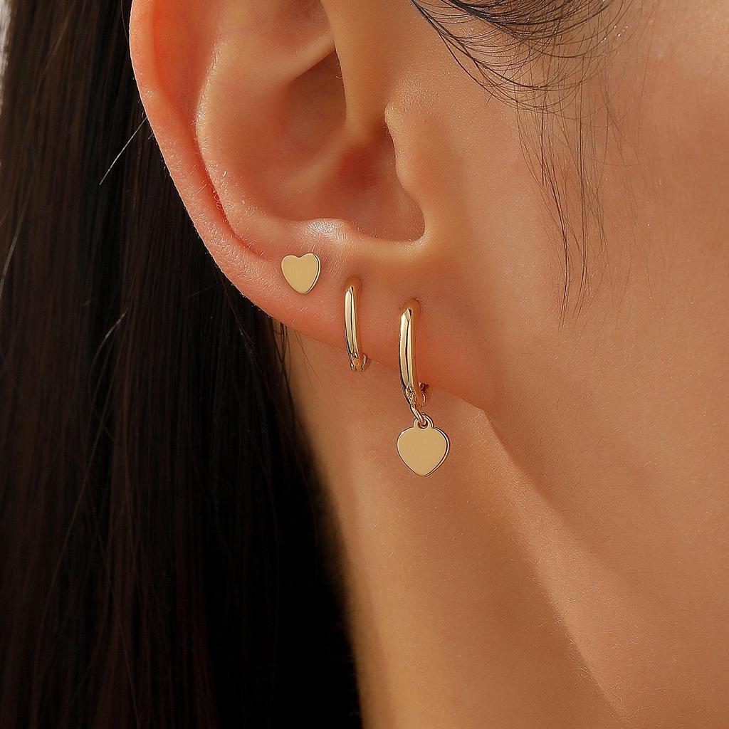 European and American Asymmetrical Star & Moon Earrings Set: Fashion Zircon Studs & Ear Cuffs