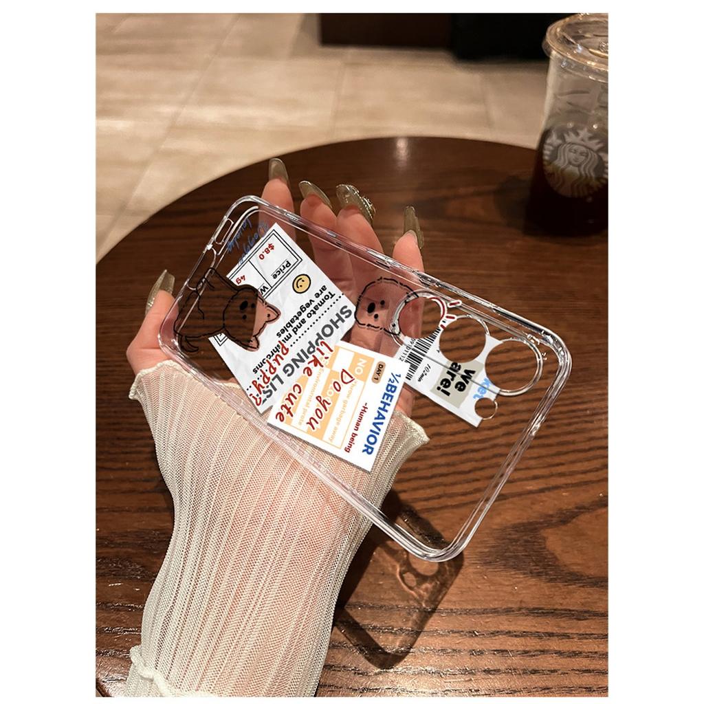 Cute Puppy Sticker Collage TPU Phone Case For IPhone 15 14 13 12 11 Pro Max & Samsung Galaxy S24 S23 S22 Ultra, Clear Shockproof Protective Cover