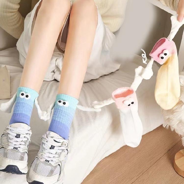 Magnetic Holding Hand Socks,Valentine Day Gifts Funny Couple Socks Magnetic Suction Doll Socks Boyfriend Girlfriend Sock