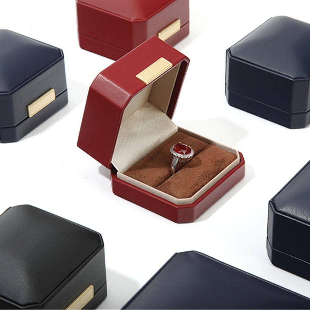 Classic Design Jewelry Storage Box Octagon Jewelry Gift Box PU Leather Jewelry Boxes  Ring