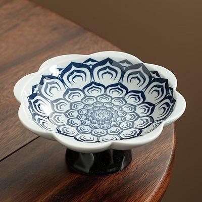 Zhuang Lu Hua Pin Blau-Weiß-Porzellan Lotus Snackteller
