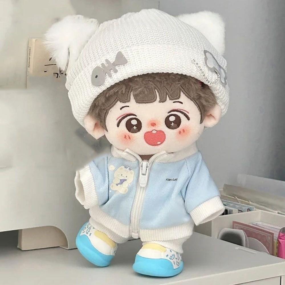 Cat Jacket 20cm Cotton Doll's Clothes Fishbone Pants Cotton Doll Outfit Multi Color Cute Hat Doll Clothes Set Kids Girls Toys