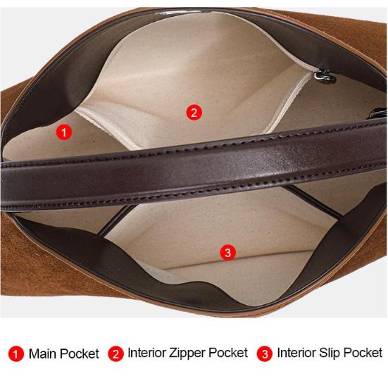 Brown Suede-Finish Cowhide Handbag – Minimalist, Lightweight, and Elegant Shoulder Bag for Women