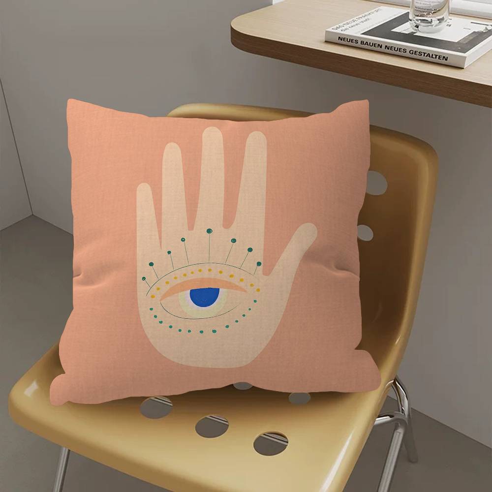 A-Abstract Eye Shapes Hand Moon Pillow Cover Sofa Cushion Cover Home Room Decoration Children Gift