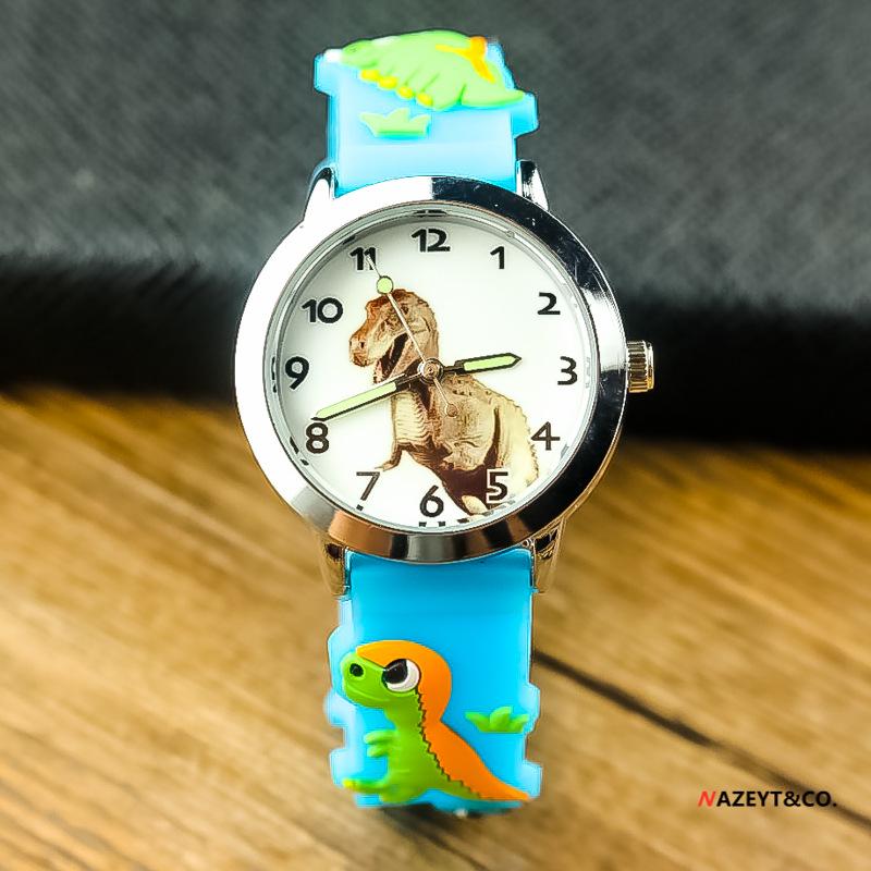 Cute 3D Dinosaur Waterproof Kids' Quartz Watch – Korean Style T-Rex Wristwatch for Kindergarten Boys