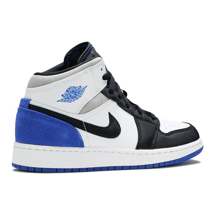 Jordan 1 Mid SE White Black Royal GS BQ6931-102