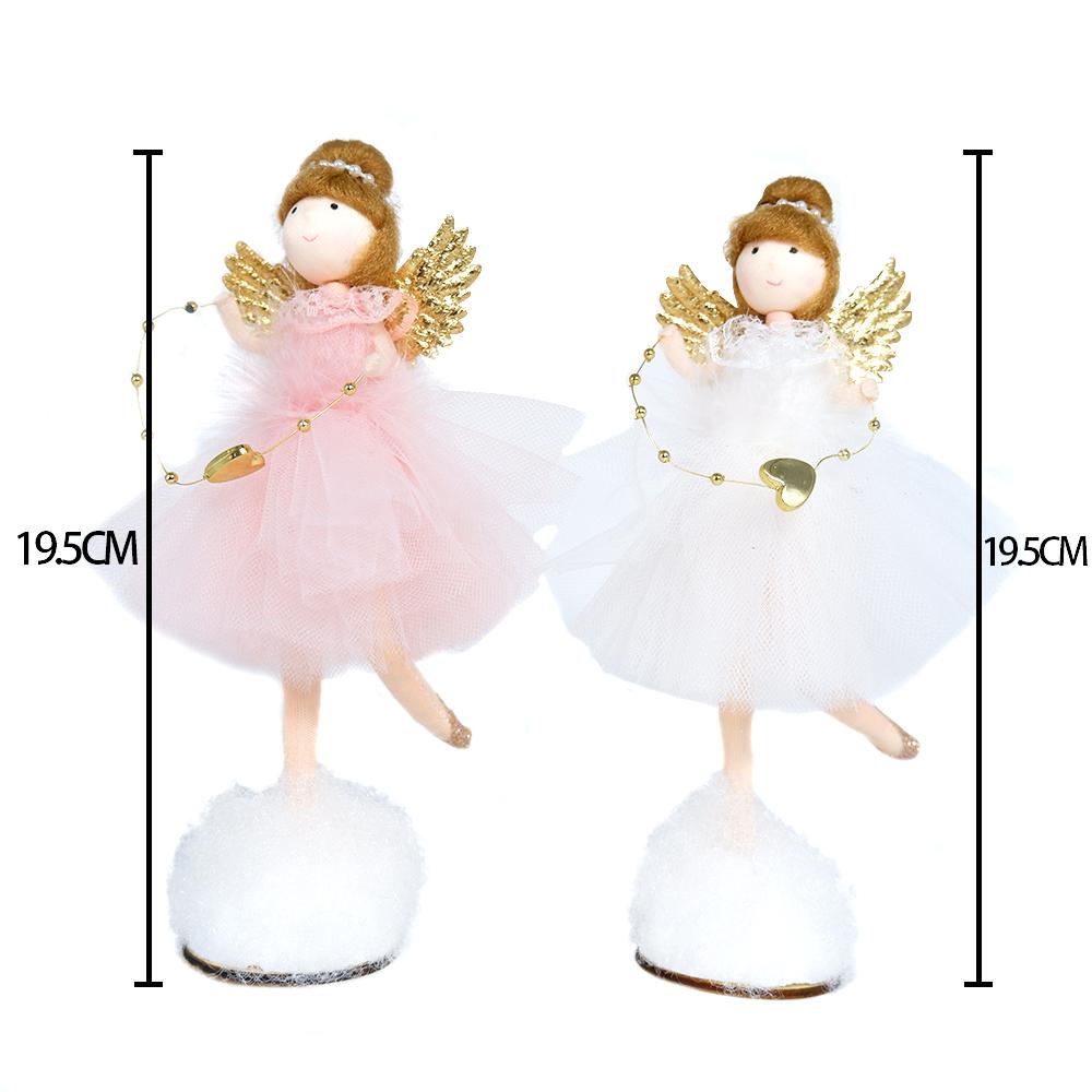 2023 Standing Pink Angel Doll Toy Wing Christmas Tree Hanging Pendant Ornaments Home Decoration Decor Xmas New Year Gift Navidad