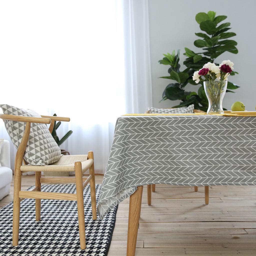 Geometric Art Cotton Linen Tablecloth for Coffee Tables