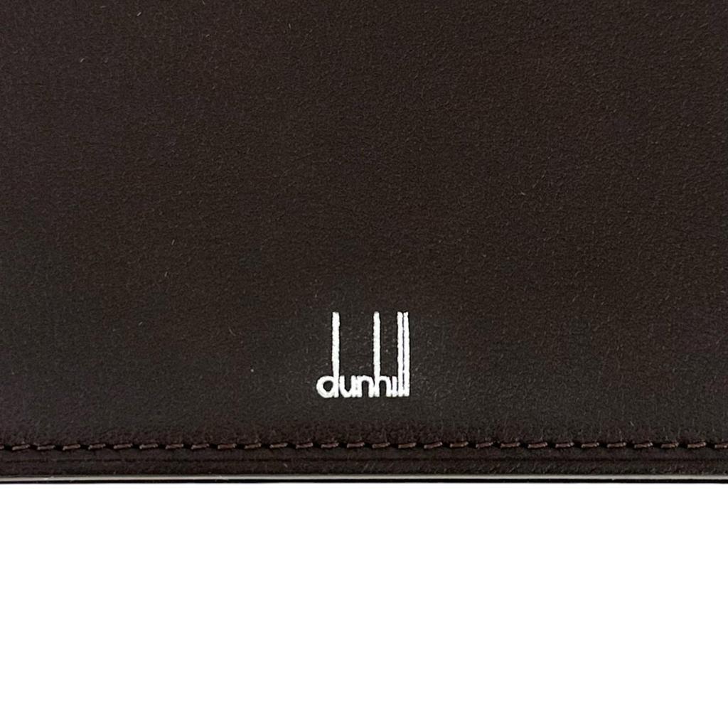 Pristine Dunhill Purse Bill Compartment Wallet Dark Brown Calf Leather Mens Used