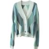 WTEMPO Large Size Solid Color Women's Casual Versatile Long Sleeve Button Sweater Cardigans V-Neck Loose Knitted Cardigans