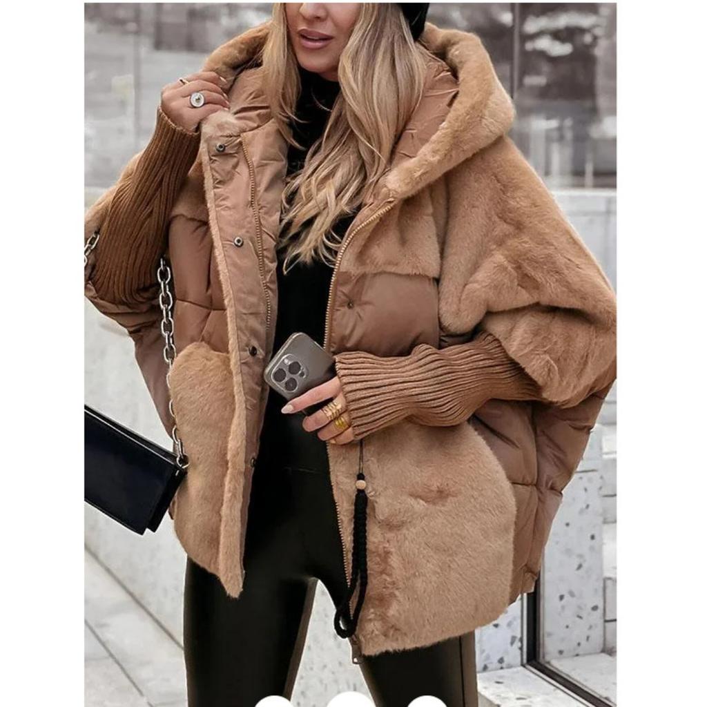 2025 Autumn Winter Women's Loose Patchwork Cotton Padded Coat Jacket Fashion Outerwear for Europe America