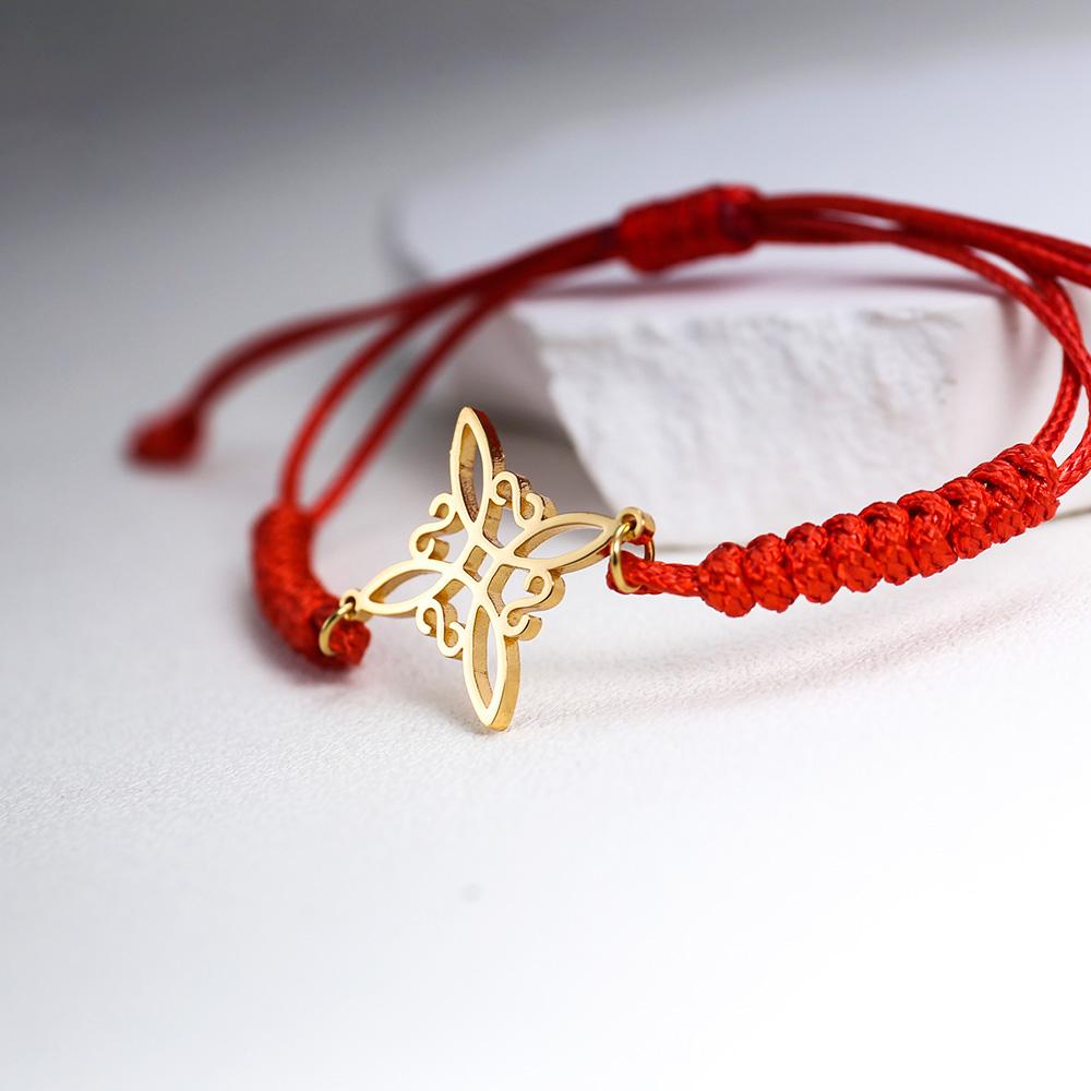 Tangula Adjustable Witch Knot Bracelet Stainless Steel Charm Wicca Jewelry Gift for Women Men