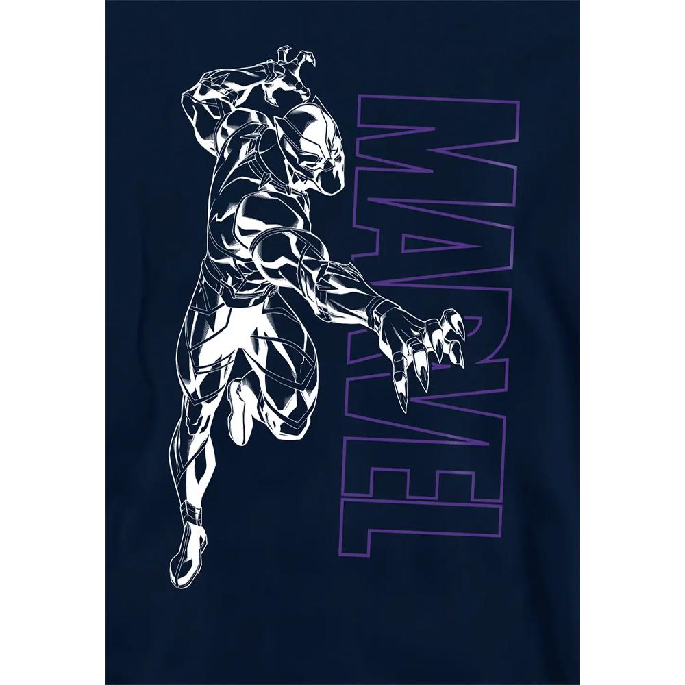 Black Panther Childrens/Kids Outline Pull Over Hoodie