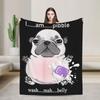 I Am Pibble Wash My Belly Pibble Meme Funny Dog Brainrot Soft Warm Blankets Plush Throw Blanket Flannel Bedspread Bed Cover