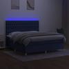 Maison Exclusive - Sommier à lattes de lit et matelas et LED Bleu 160x200 cm Tissu
