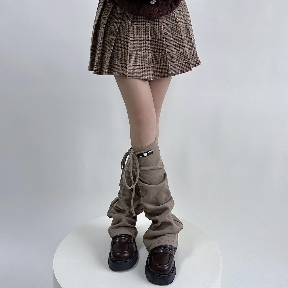 Y2k Striped Foot Covers Horn Drawstring Strap Boot Socks New Ankle Warmer  Autumn Winter