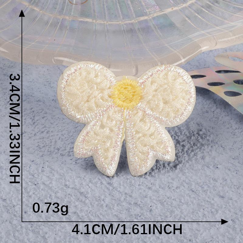 Original Embroidery Label Accessories Self-Adhesive Patch Sticker Mesh Bow Clothing Accessories Patch Embroidery Sticker Cloth Sticker
